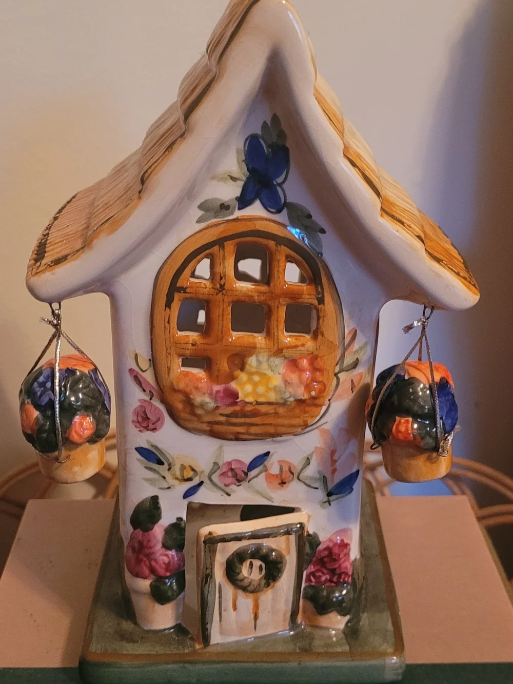 Ceramic Partylite House Tealight Luminary.
